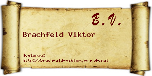 Brachfeld Viktor névjegykártya